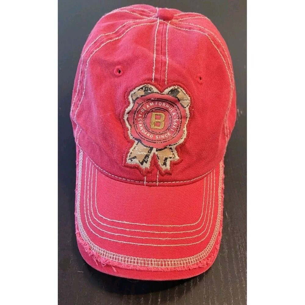 Jim Beam Racing Men's Slideback Hat Red Size OSFA Embroidered Big Logo